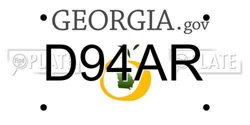 D94AR Georgia License Plate