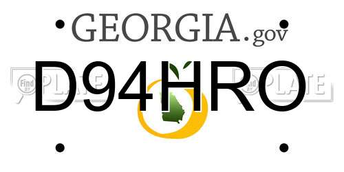 D94HRO Georgia License Plate