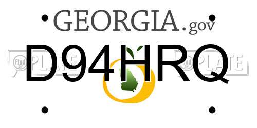 D94HRQ Georgia License Plate
