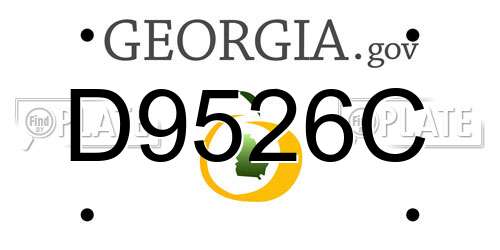 D9526C Georgia License Plate