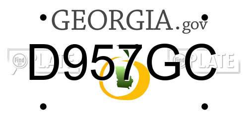 D957GC Georgia License Plate