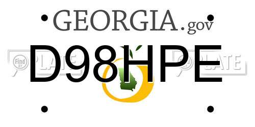 D98HPE Georgia License Plate