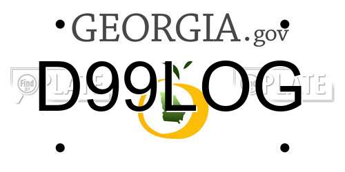 D99LOG Georgia License Plate
