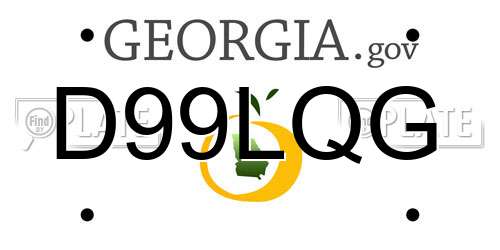 D99LQG Georgia License Plate