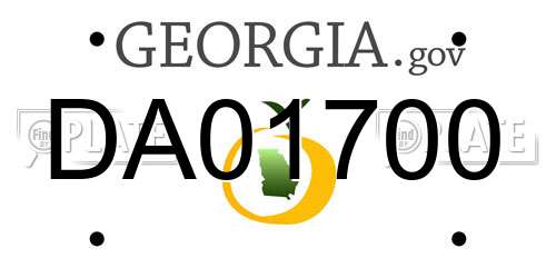 DA01700 Georgia License Plate