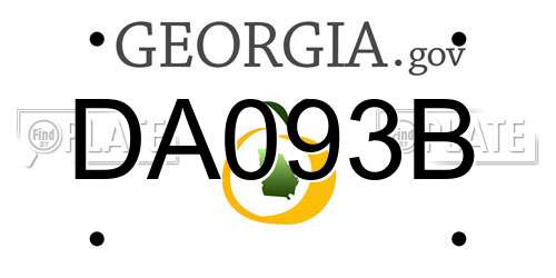 DA093B Georgia License Plate