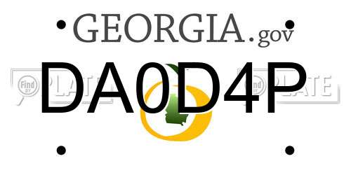 DA0D4P Georgia License Plate