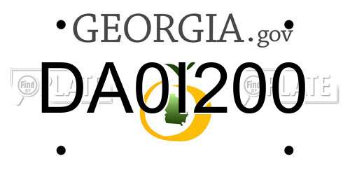 DA0I200 Georgia License Plate