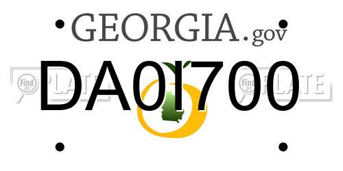 DA0I700 Georgia License Plate