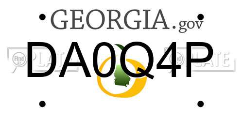 DA0Q4P Georgia License Plate