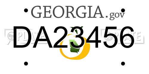 DA23456 Georgia License Plate