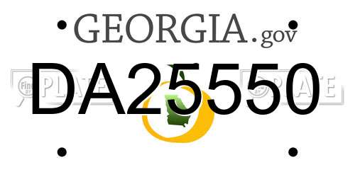 DA25550 Georgia License Plate