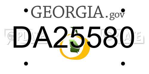 DA25580 Georgia License Plate