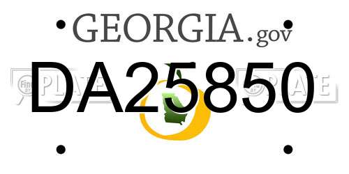 DA25850 Georgia License Plate