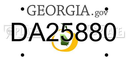 DA25880 Georgia License Plate