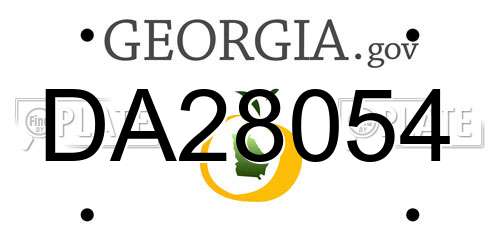 DA28054 Georgia License Plate