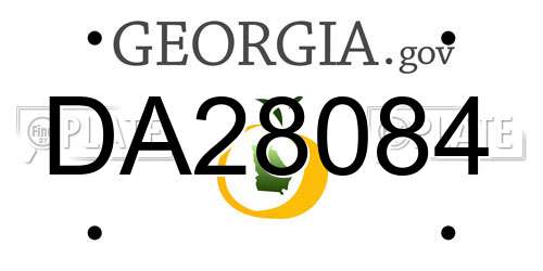 DA28084 Georgia License Plate