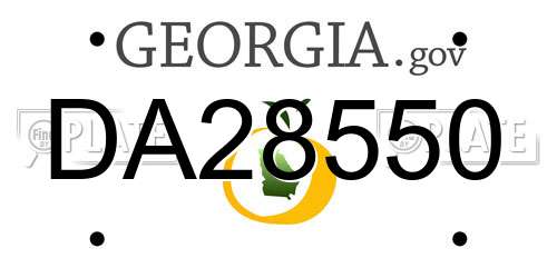 DA28550 Georgia License Plate