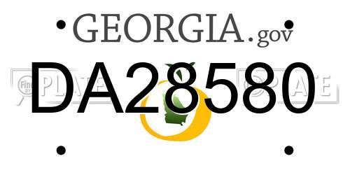 DA28580 Georgia License Plate