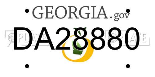 DA28880 Georgia License Plate
