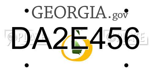 DA2E456 Georgia License Plate