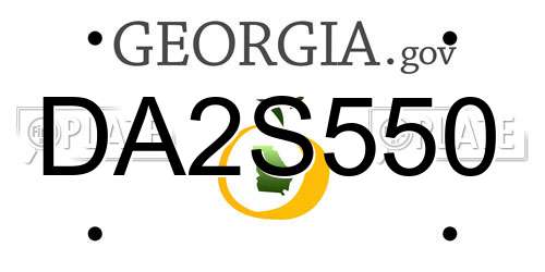 DA2S550 Georgia License Plate