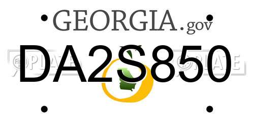 DA2S850 Georgia License Plate