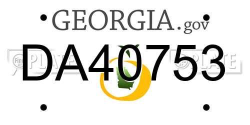 DA40753 Georgia License Plate