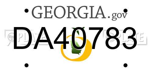 DA40783 Georgia License Plate