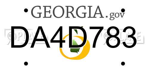 DA4D783 Georgia License Plate