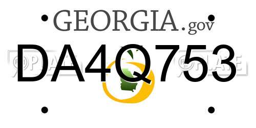 DA4Q753 Georgia License Plate