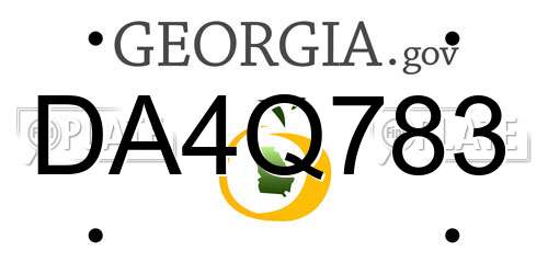 DA4Q783 Georgia License Plate