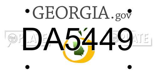 DA5449 Georgia License Plate