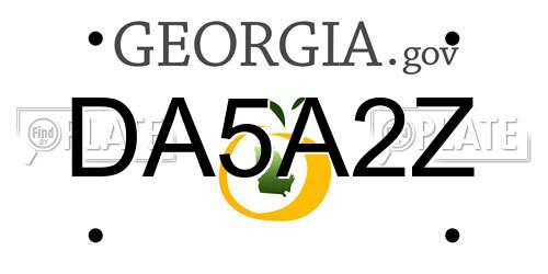 DA5A2Z Georgia License Plate