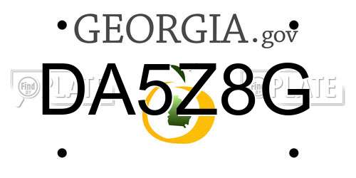DA5Z8G Georgia License Plate