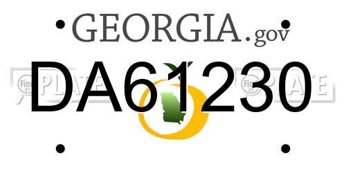 DA61230 Georgia License Plate