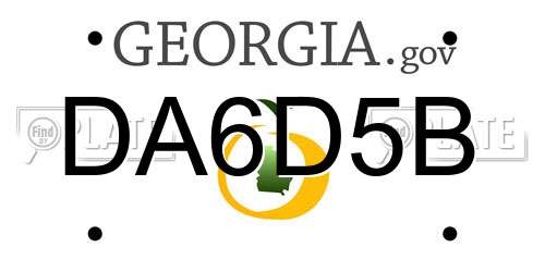 DA6D5B Georgia License Plate