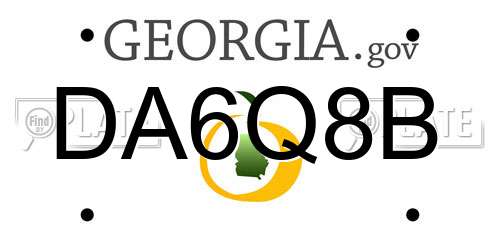 DA6Q8B Georgia License Plate