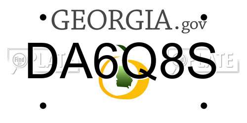 DA6Q8S Georgia License Plate