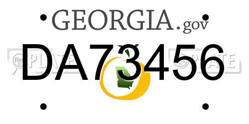 DA73456 Georgia License Plate