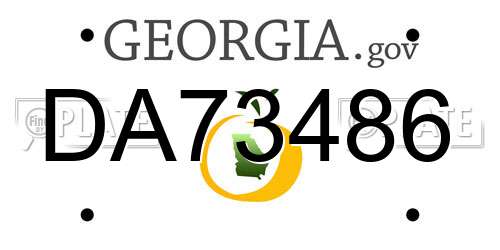 DA73486 Georgia License Plate