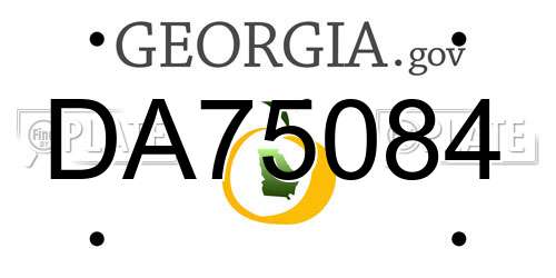 DA75084 Georgia License Plate