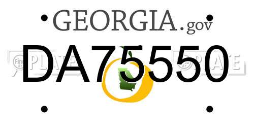 DA75550 Georgia License Plate