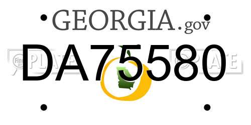 DA75580 Georgia License Plate