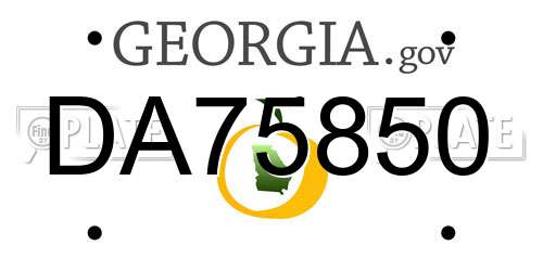 DA75850 Georgia License Plate
