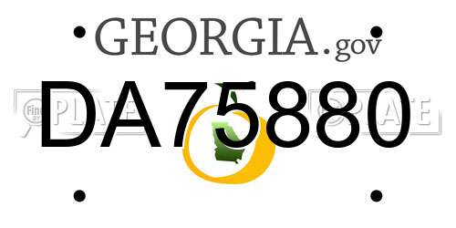 DA75880 Georgia License Plate