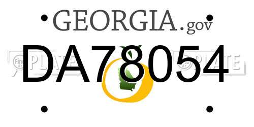 DA78054 Georgia License Plate