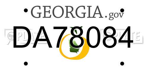 DA78084 Georgia License Plate