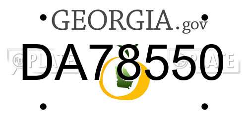 DA78550 Georgia License Plate
