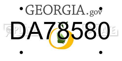 DA78580 Georgia License Plate